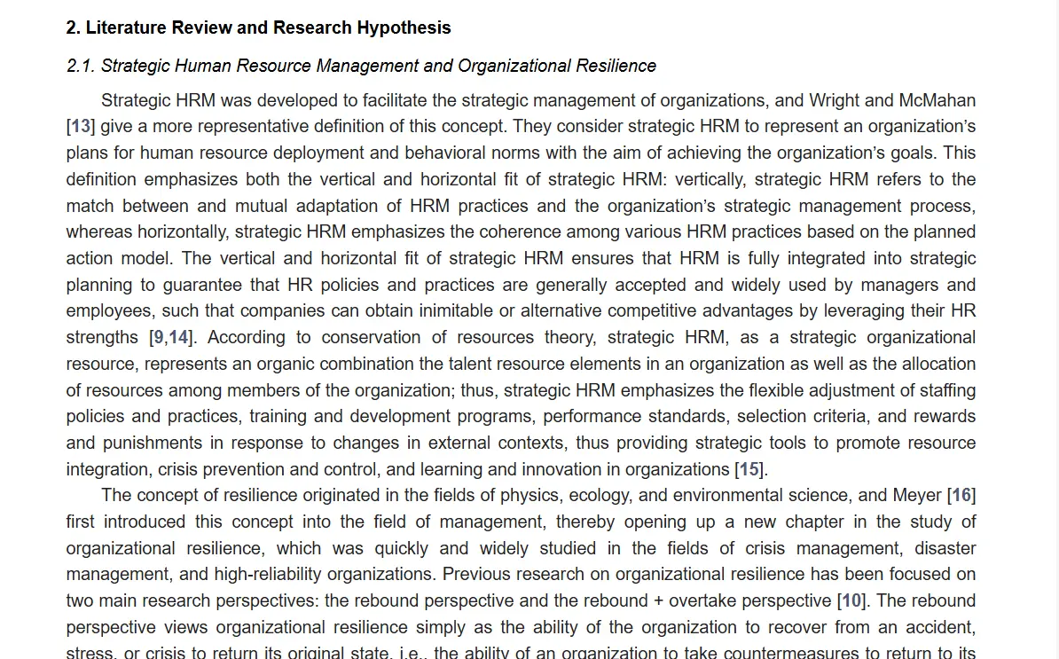 literature review example